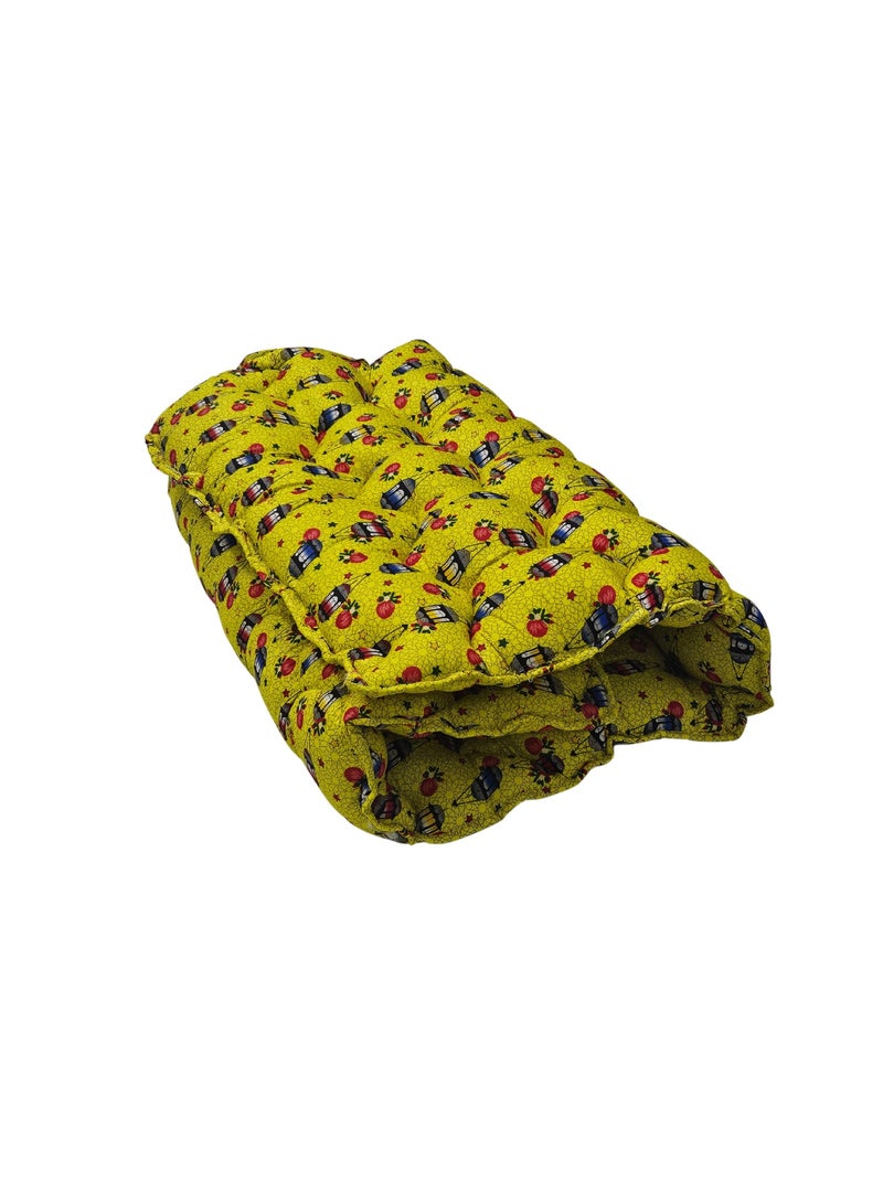 سمارت هوم مطرحة أرضية رمضانية مفرد 190×90×6 سم بحشوة قطن طبيعي وقماش بوليستر ناعم – فرش أرضي مبطن قابل للطي مع حقيبة تخزين – مناسب لجلسات رمضان والنوم الأرضي والضيوف والرحلات – هدية رمضانية مريحة - Image 5